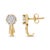 Contemporary 14K Yellow Gold 3/4 Cttw Diamond Floral Cluster Drop and Dangle Stud Earrings (H-I Color, I1-I2 Clarity) For Sale - Image 3 of 6