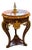 French Empire Marble Top Side Table With Gold Leaf Accents & Bronze Crest Detail For Sale