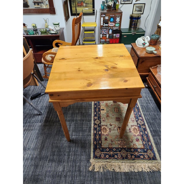 Late 20th Century Late 20th Century Handmade Solid Pine Slant Front Writing Desk For Sale - Image 5 of 6