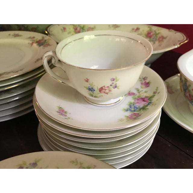 Antique Supreme Lw China , Hand-Painted , Service for 8 - 57 Pieces For Sale In Birmingham - Image 6 of 10