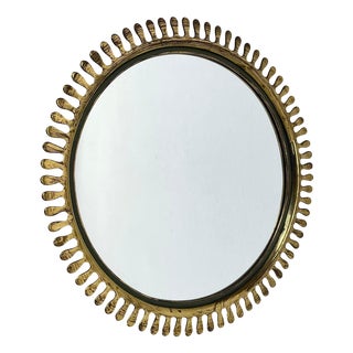 Brass Wall Mirror from Vereinigte Werkstätten, 1950s For Sale