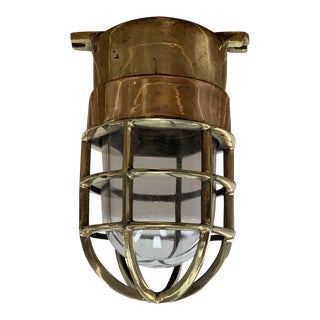 Vintage Red Brass Ceiling Light -single Conduit For Sale