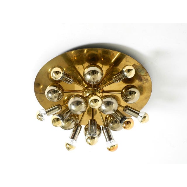 Large Space Age Sputnik Ceiling Lamp in Brass from Cosack Leuchten, 1970s For Sale - Image 4 of 18