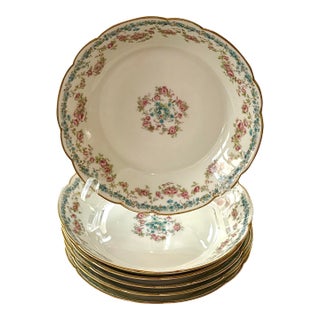 French Limoges Antique Porcelain Bowls - Set of 6 - 7.25" For Sale