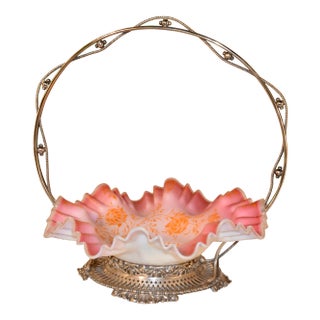 Late 19th C English Bridal Basket For Sale