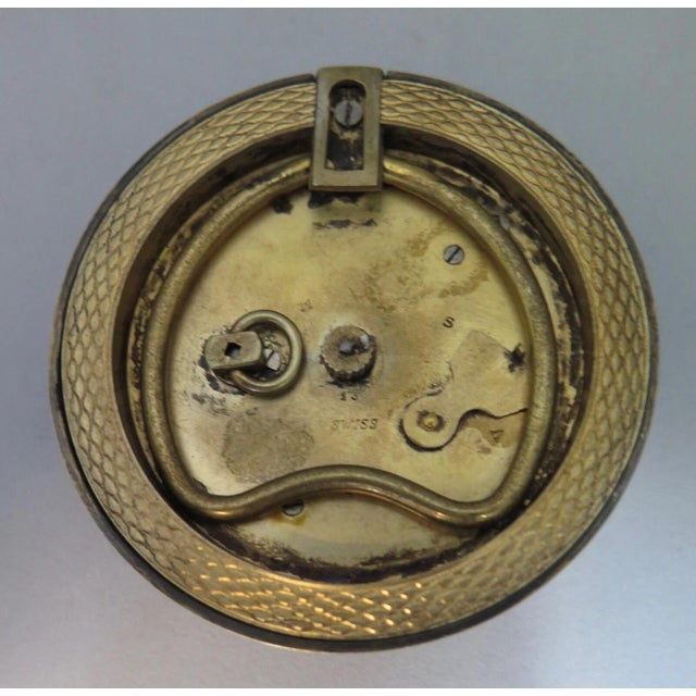 1920s Art Deco Period Continental Enamel over Sterling Silver Desk Clock For Sale In New York - Image 6 of 6