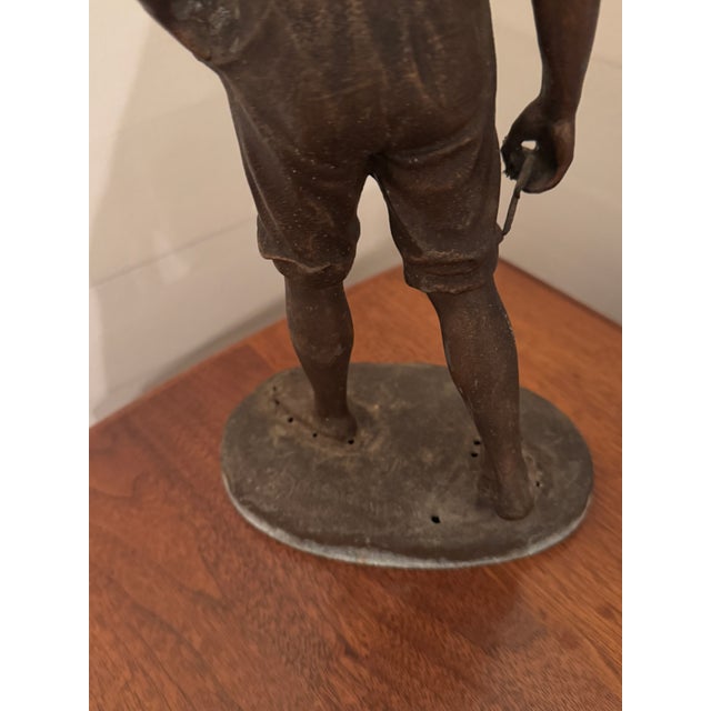 Bronze Mid 19th Century After Auguste Moreau Bronze Statue of a Boy For Sale - Image 8 of 12