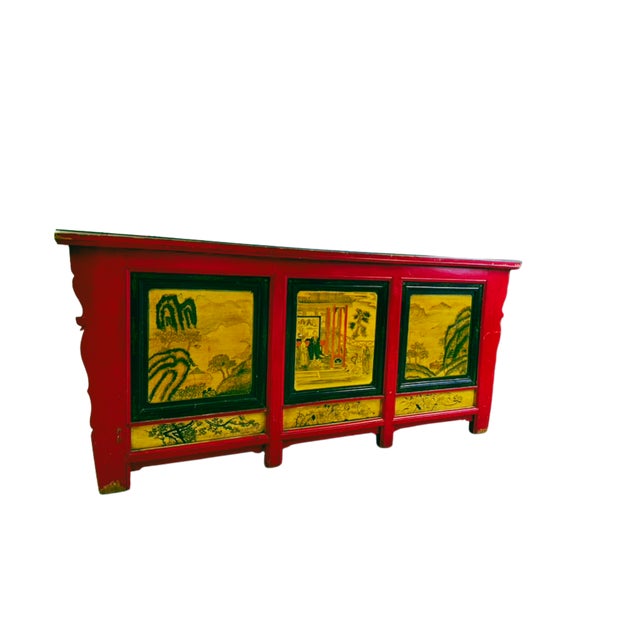 This late-19th-century antique Chinese sideboard/desk is a unique statement piece. Entire piece is made with traditional...