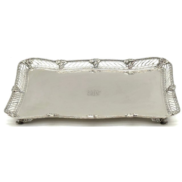 Tiffany & Co. Sterling Silver Rectangular Tray with Grape and Vine Motif, Design Influences of Paulding Farnham This...