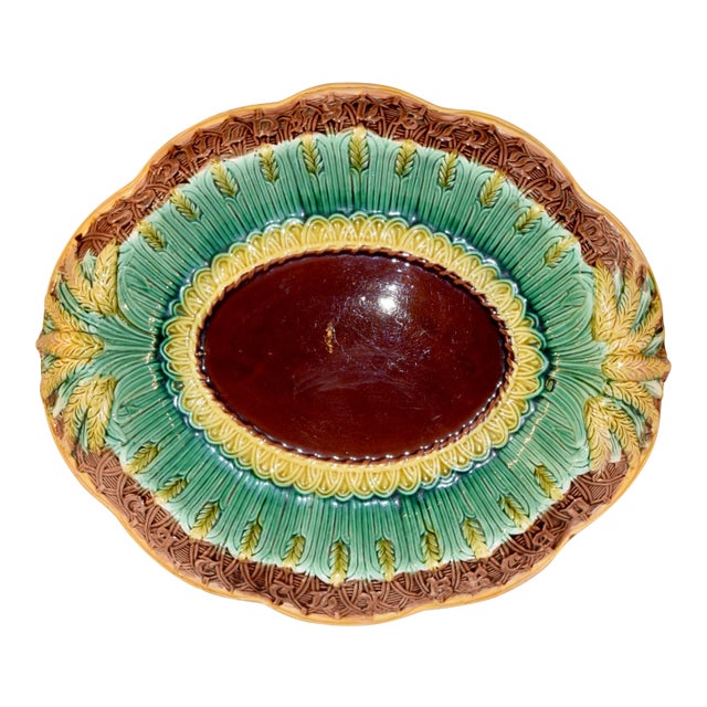 19th C Majolica Bread Tray For Sale