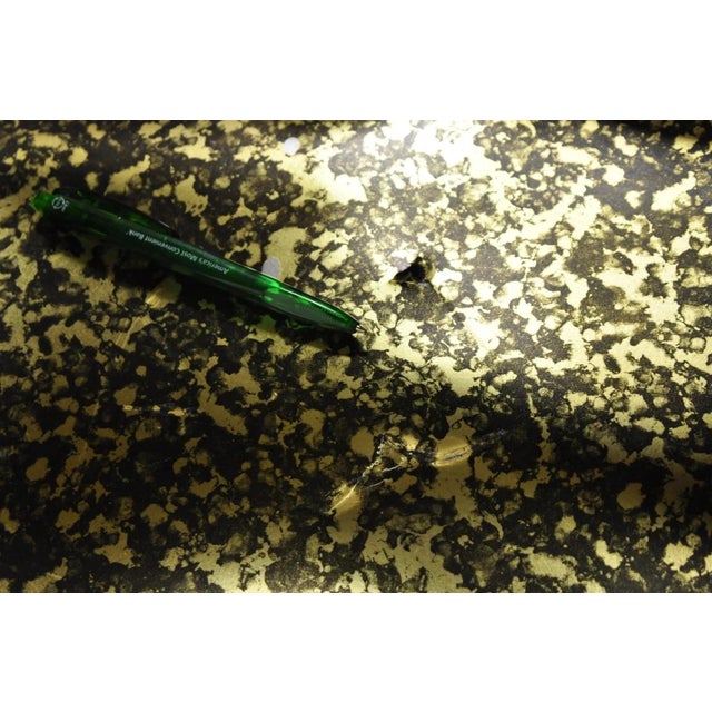 Late 20th Century Maitland Smith Bronze Figural Elephant Table Lamp Faux Tooled Leather Shade (A) For Sale - Image 9 of 12