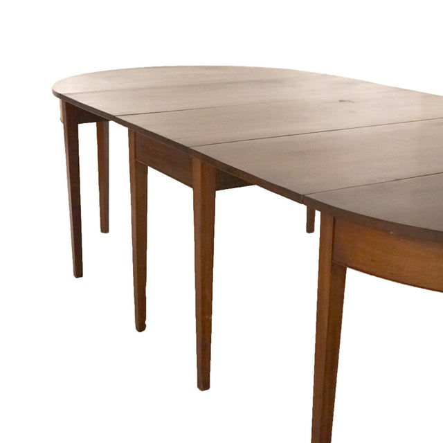 Antique Hepplewhite Three Section Mahogany Banquet Table Circa 1830 For Sale - Image 4 of 12