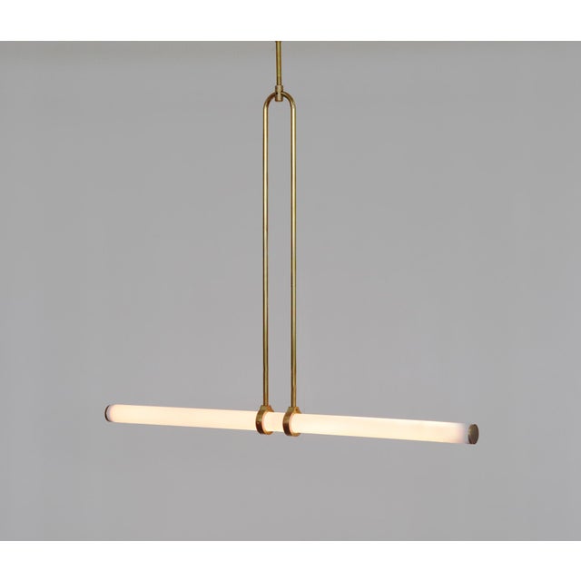 Contemporary Pendant Light 018 in Satin Brass by Naama Hofman For Sale - Image 3 of 7