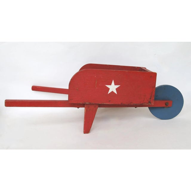 Red Circa 1940s Handmade Patriotic Child's Wheelbarrow For Sale - Image 8 of 8
