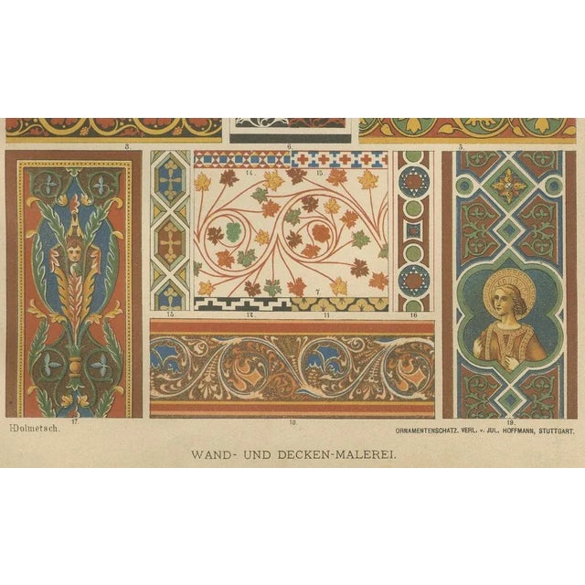 Jul. Hoffmann, 19th Century Gothic Illuminated Ornament Prints, 1887, Paper, Set of 2 For Sale - Image 4 of 10