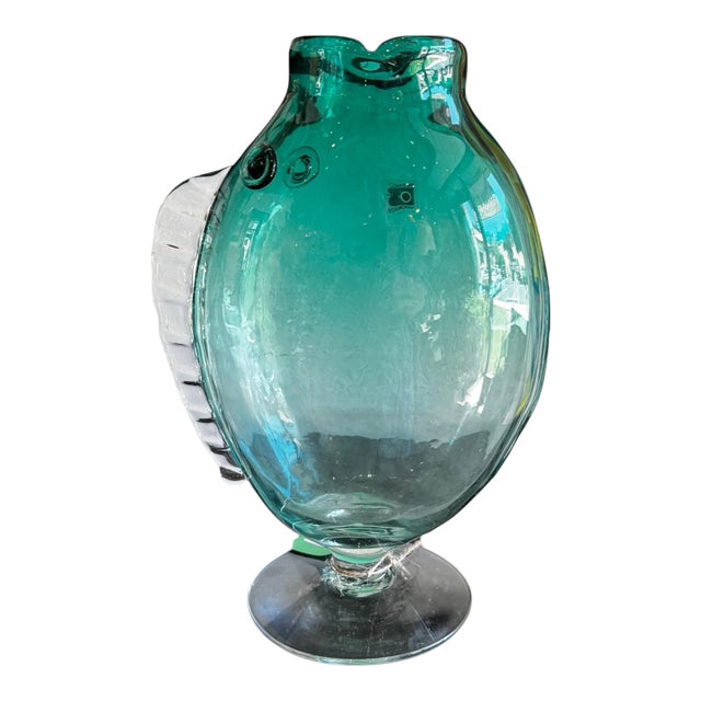 1990s Blenko Glass Fish Vase For Sale