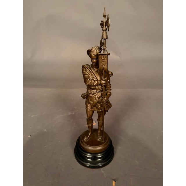 19th Century Pair of 19th Century European Bronze-Finished Soldier Figures With Ebonized Bases, Circa 1890 For Sale - Image 5 of 18