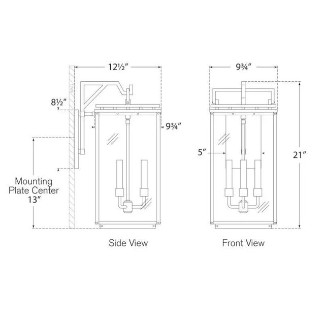 Modern Chapman & Myers for Visual Comfort Signature Cheshire Medium Bracketed Wall Lantern in Aged Iron with Clear Glass For Sale - Image 3 of 3