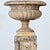 A carved stone planter rests upon a pedestal to create a lovely garden accent. Made in England in the 19th Century, the...