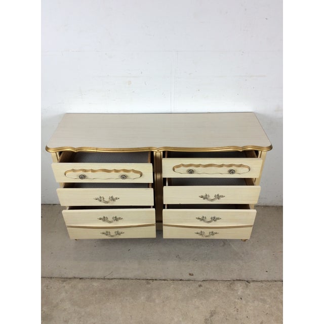 French Provincial Mid Century French Provincial Style Lowboy Dresser With Six Drawers For Sale - Image 3 of 13