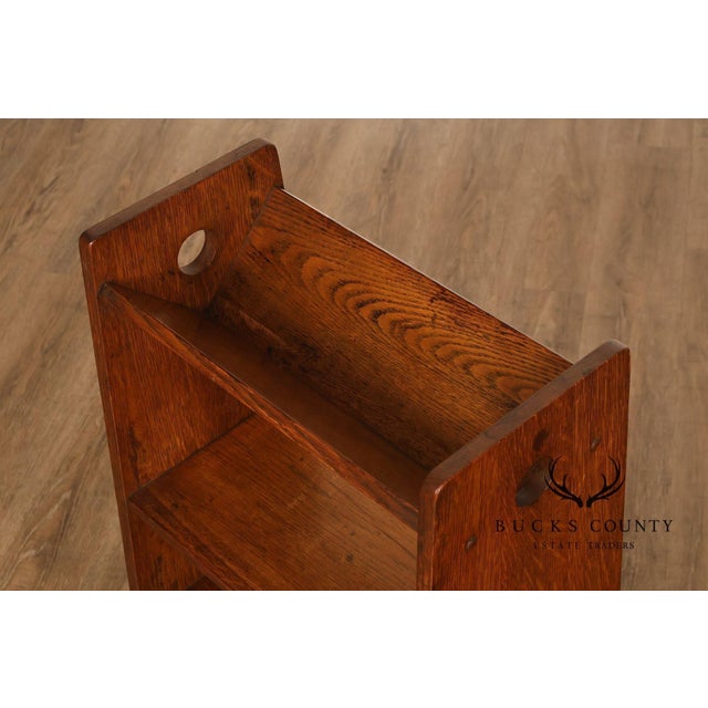 Antique Arts And Crafts Book Trough Magazine Stand For Sale - Image 12 of 18