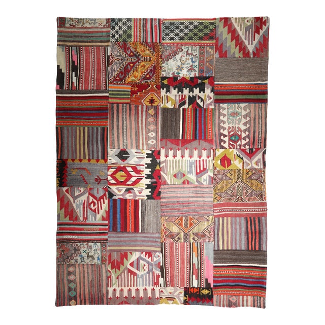 Authentic Patchwork From Antique Tribal Kilims – Anatolian Craftsmanship -5' 10'' X 8' For Sale