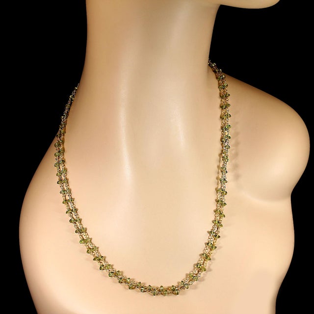 Ajd 42 Inch Peridot Rondels in Goldy Chain Great Gift For Sale - Image 4 of 5
