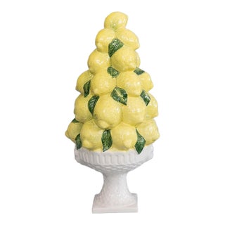 Mid 20th Century Italian Majolica Lemon Topiary For Sale