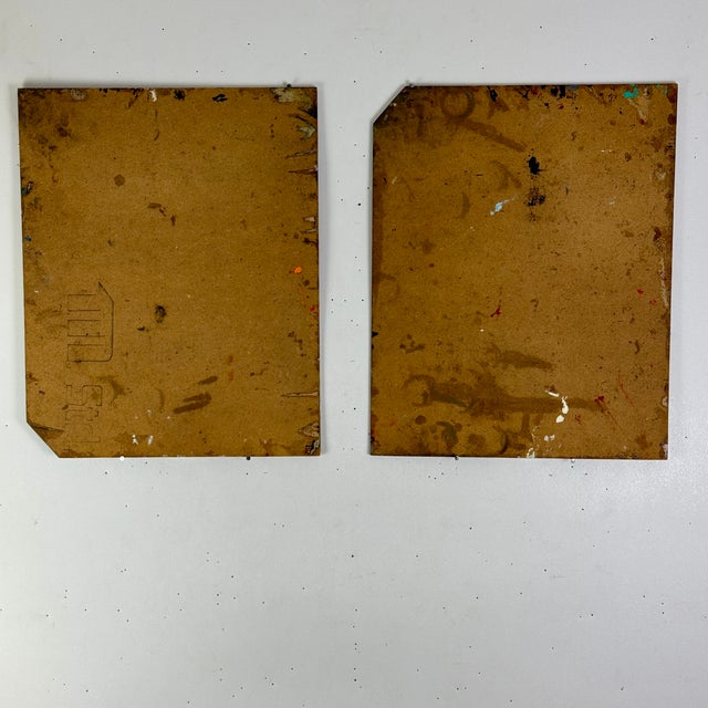 Rare Twin Pair of Authentic Vintage Used Artist Paint Palettes, Large Size For Sale - Image 10 of 10