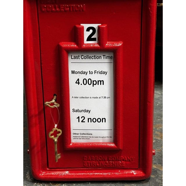 Metal Post Box in Bright Red For Sale - Image 5 of 12