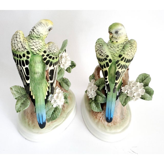 Boho Chic Figurines Parrots Pair For Sale - Image 3 of 12