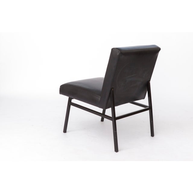 1960s Vintage Lounge Chair in Black Faux Leather from Stol Kamnik, Slovenia, 1960s For Sale - Image 5 of 9