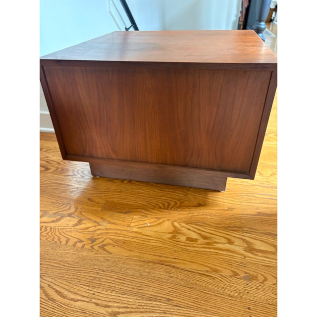 Brown 1960s Stunning John Keal for Brown Saltman Walnut Side Cabinet / End Table For Sale - Image 8 of 9