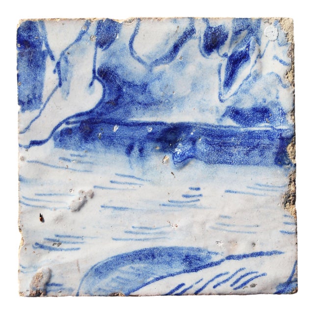 18th Century Tile Dancing Feet, Portuguese Antique Baroque For Sale