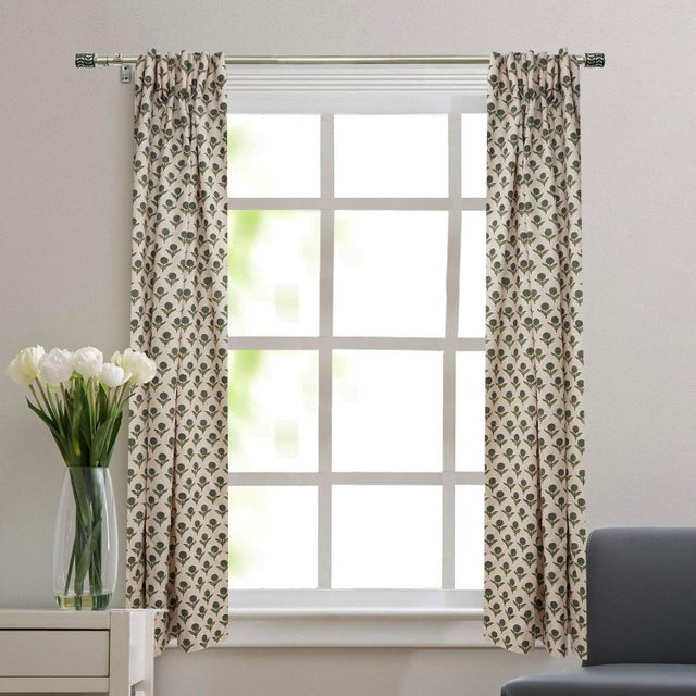 Add a touch of artisanal elegance to your home with this Handmade Block Print Ring Curtain. Crafted from soft and...