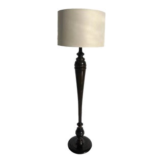 Art Deco Erika Brunson for Dessin Fournir Ebony & Giltwood Floor Lamp - 1 of 2 For Sale