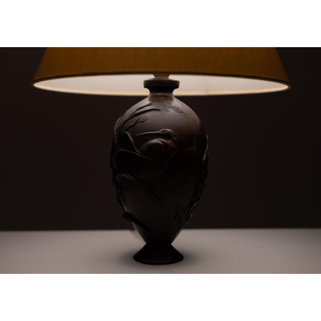 Antique Japanese Bronze Lamp, 1900 For Sale - Image 4 of 8