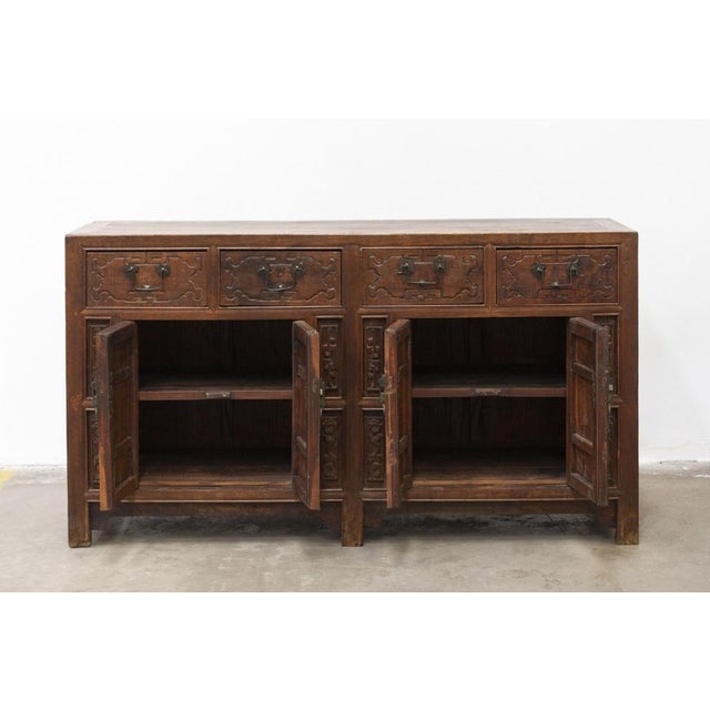 Wood Chinese Sideboard in Elm Wood, 1800s For Sale - Image 7 of 14