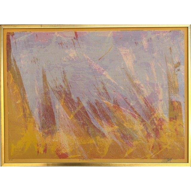 Mid Century Modern Abstract Landscape Painting.