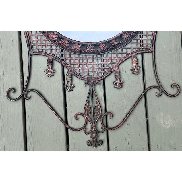 Large French Art Deco Iron Mirror in Great Condition - 40" Long X 25 2/4" Wide For Sale - Image 4 of 4