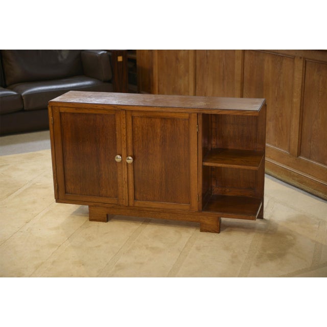Vintage Art Deco Oak Side Table, 1940s For Sale - Image 6 of 10