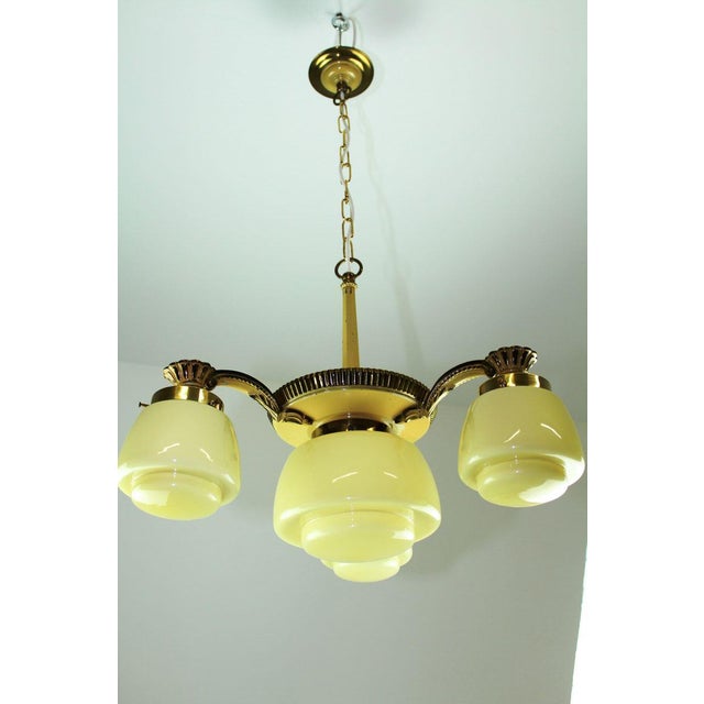 Austrian Art Deco Chandelier, 1930s For Sale - Image 3 of 17