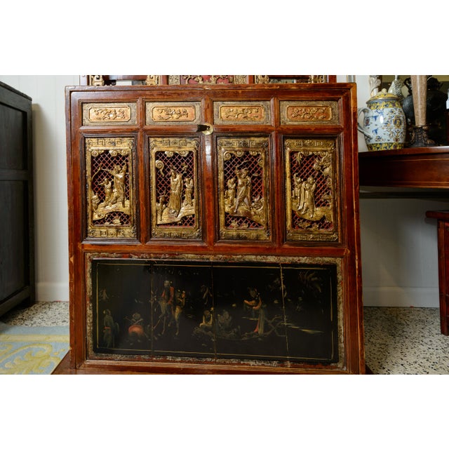 Red Chinese Travel Case With Traditional Carved Decoration For Sale - Image 8 of 12
