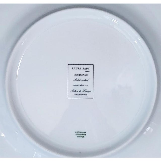 1990s Rare French Limoges Laure Japy "Louisiane Yellow" 11.75" Chargers - Set of 8 For Sale - Image 5 of 6