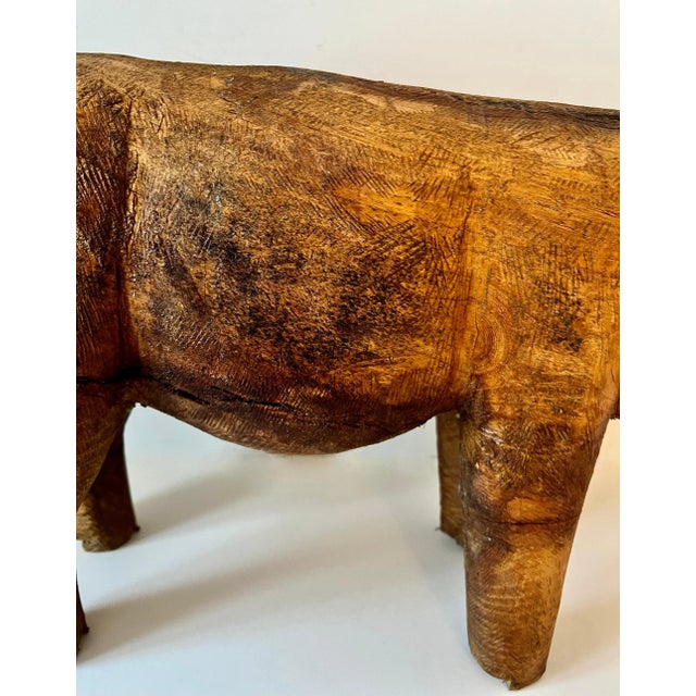 Early 20th Century Hand Carved Folk Art Standing Pig For Sale - Image 9 of 12
