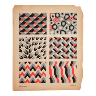 1928 American Botanical Design Pochoir, Inspirations (Book B, Plate 12), André Durenceau For Sale