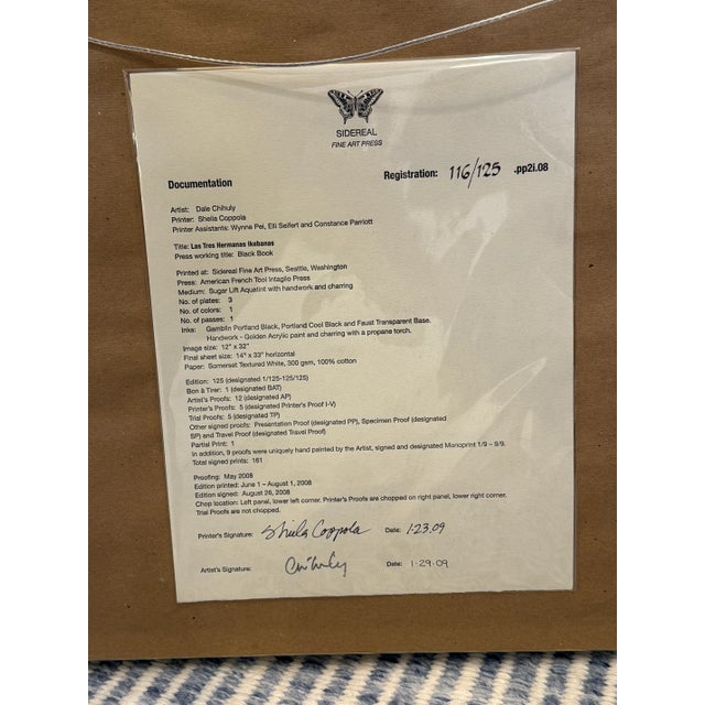 Impressionist Dale Chihuly "Las Tres Hermanas Ikebanas", a Limited Edition Print, Signed + Framed For Sale - Image 3 of 12