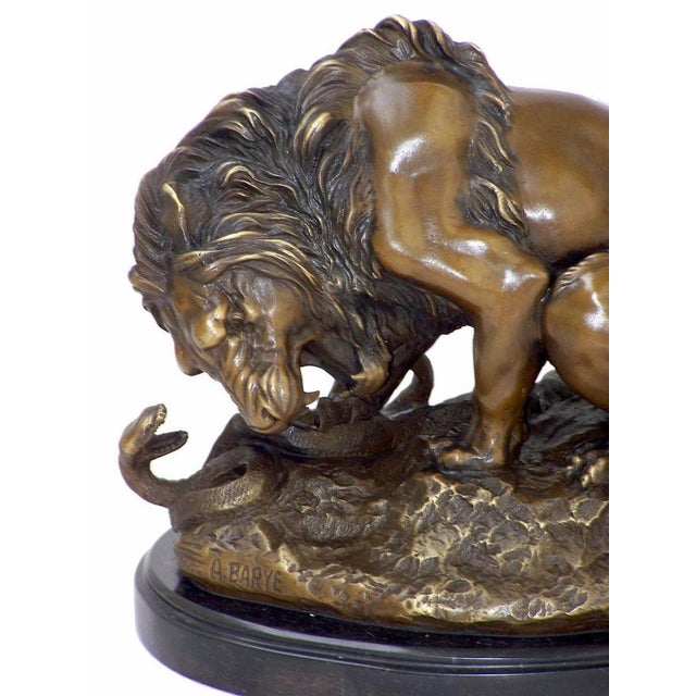 Art Deco Bronze Lion Sculpture For Sale - Image 3 of 7