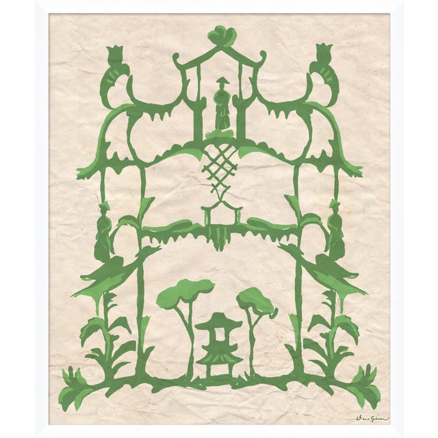 Contemporary Folly in Green By Dana Gibson, Framed Art Print For Sale - Image 3 of 3
