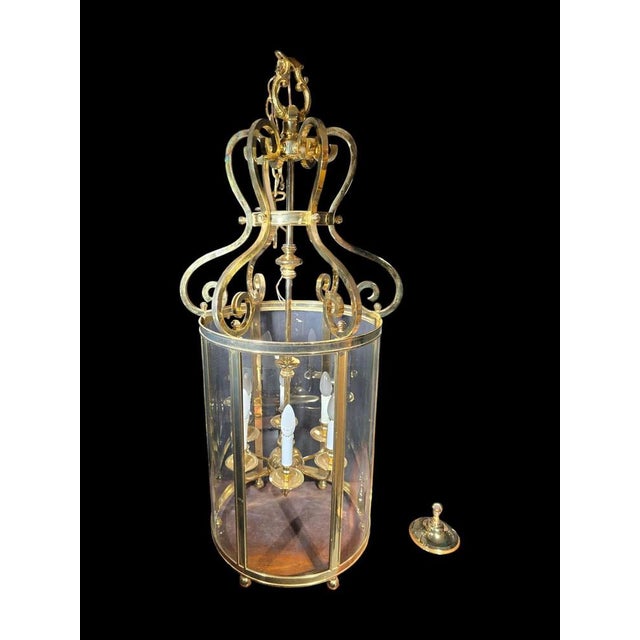 Large Decorative Gilt Bronze Lantern, 1950s For Sale - Image 11 of 15